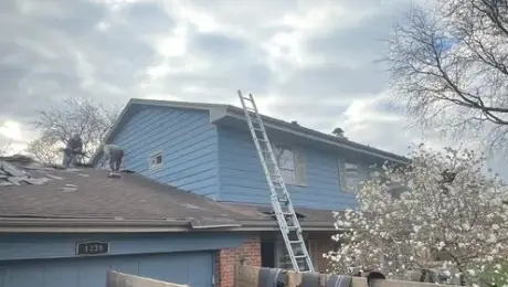Hailstorm damage to roofs in Downers Grove
