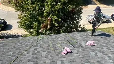 Hailstorm damage to roofs in Winfield