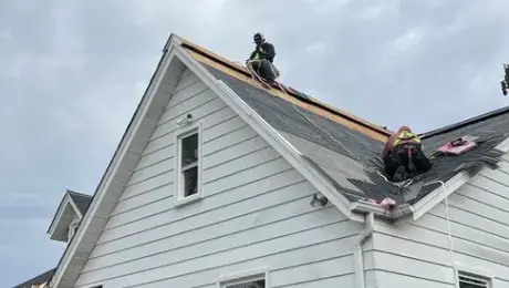Hailstorm damage to roofs in Wheaton